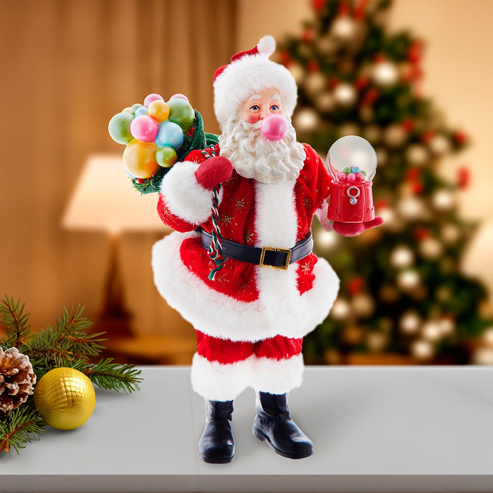 Kurt Adler 10.5-Inch Fabriché Bubblegum Santa